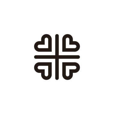 Artı, kalp geometrik sembolü basit logo vektörü