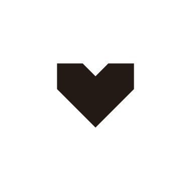 Heart, letter v square geometric symbol simple logo vector