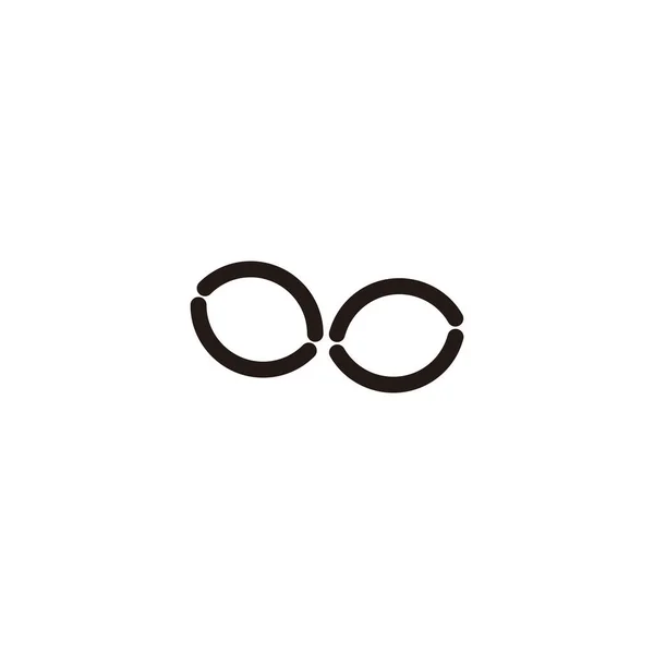 Simbolo Geometrico Catena Semplice Logo Vettoriale — Vettoriale Stock