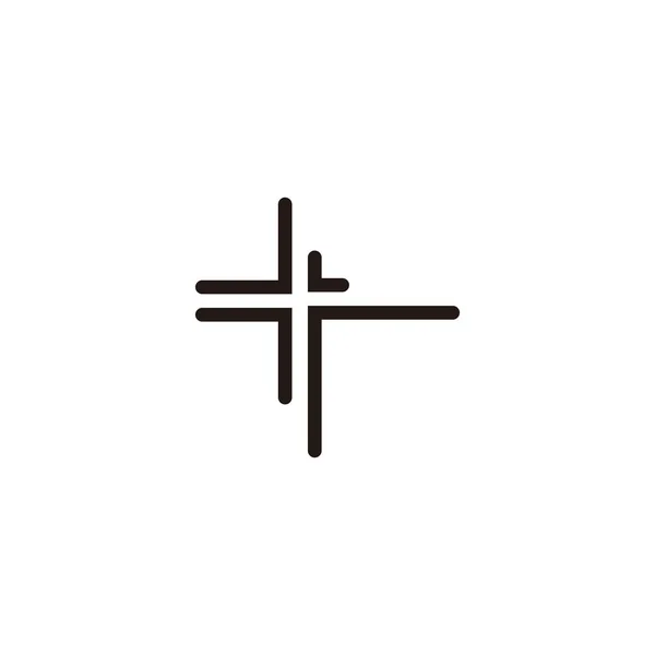 Además Líneas Corazón Símbolo Geométrico Simple Logotipo Vector — Archivo Imágenes Vectoriales