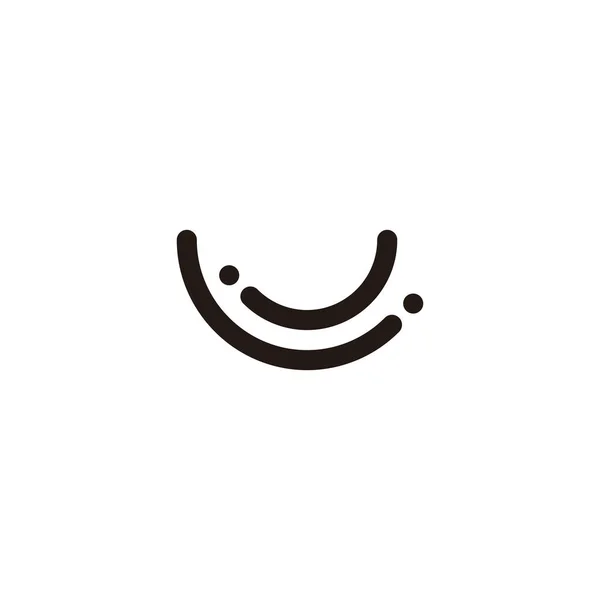 Sourire Courbe Géométrique Symbole Simple Logo Vecteur — Image vectorielle