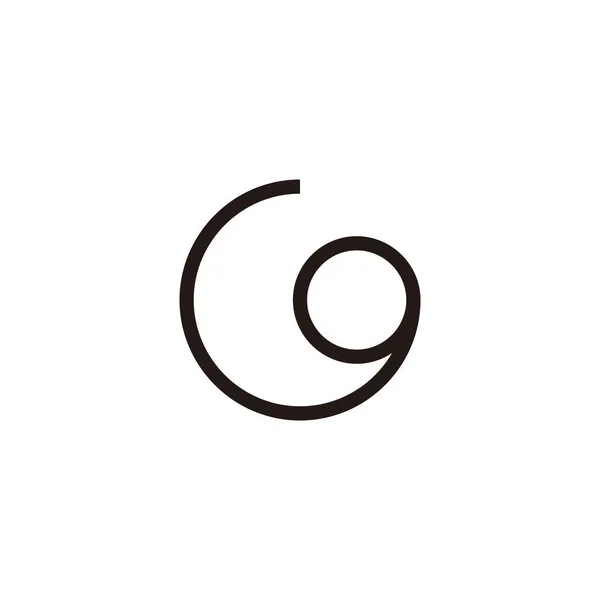 Harf Daire Bağlantısı Çizgi Geometrik Sembolü Basit Logo Vektörü — Stok Vektör
