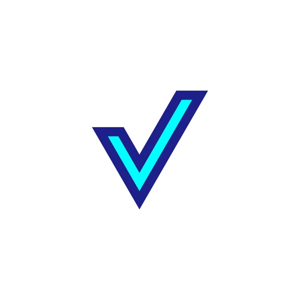 文字Vティック技術幾何学的シンプルなロゴベクトル — ストックベクタ