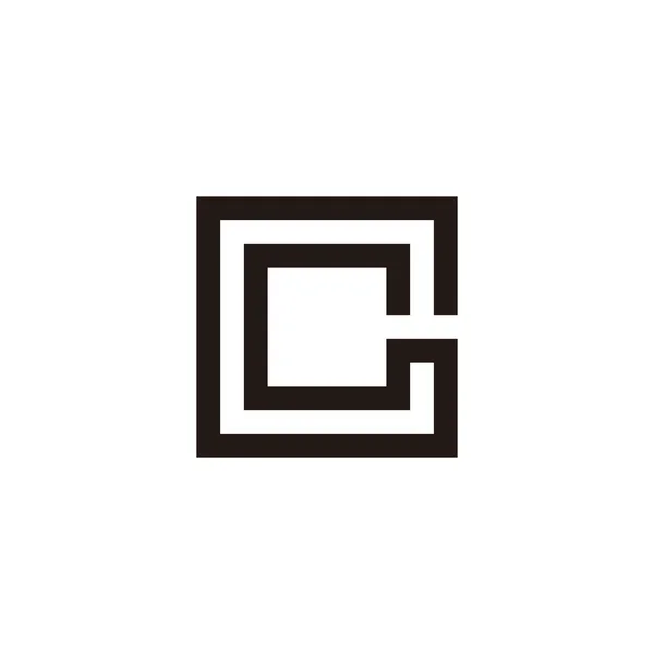 Літера Квадрат Дві Лінії Геометричний Символ Простий Вектор Логотипу — стоковий вектор