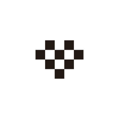 Heart, squares geometric symbol simple logo vector