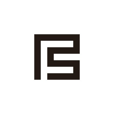 Harf CF FC C F kare geometrik sembol basit logo vektörü