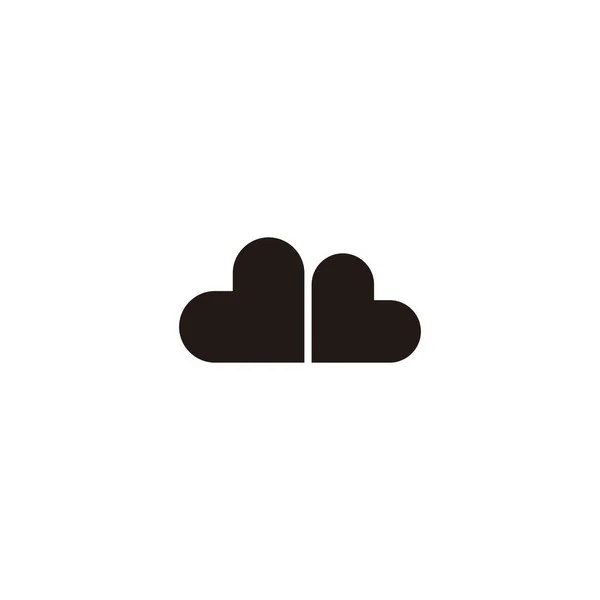 Corações Símbolo Geométrico Nuvem Vetor Logotipo Simples —  Vetores de Stock