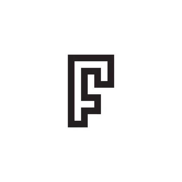Lettre Contour Carré Symbole Géométrique Simple Logo Vecteur — Image vectorielle