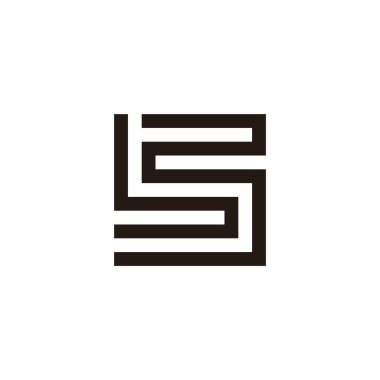 B harfi kare, çizgi geometrik sembol basit logo vektörü