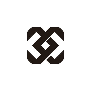 C harfi oku, çift geometrik sembol basit logo vektörü