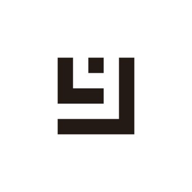 Letter L, y and J square geometric symbol simple logo vector