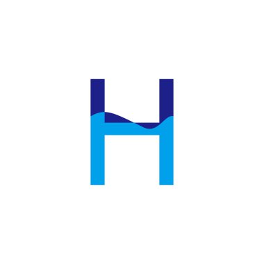 H harfi, su geometrik sembolü basit logo vektörü