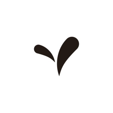 V harfi su sıçratma geometrik sembol basit logo vektörü