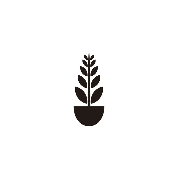 Növény Pot Geometriai Szimbólum Egyszerű Logó Vektor — Stock Vector