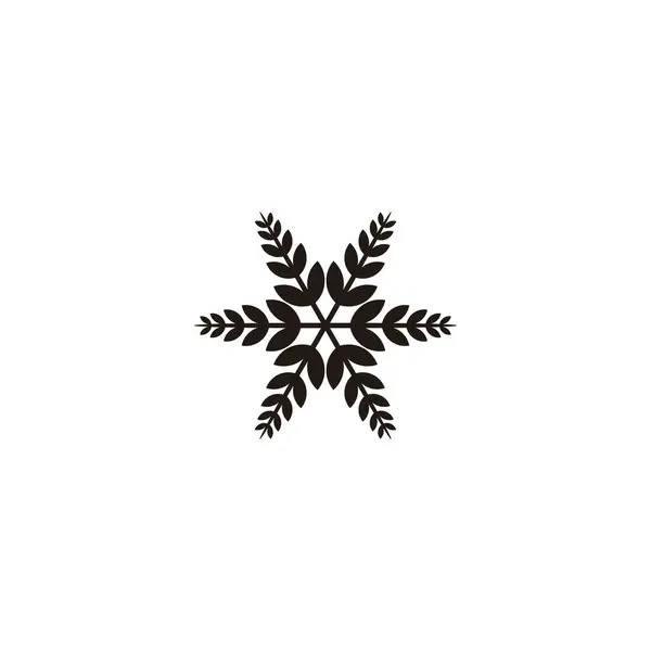 Sneeuwvlok Bladeren Geometrische Symbool Eenvoudige Logo Vector — Stockvector