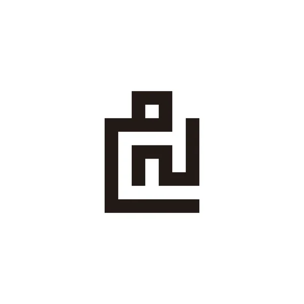 Lettera Batteria Simbolo Geometrico Quadrato Semplice Logo Vettoriale — Vettoriale Stock