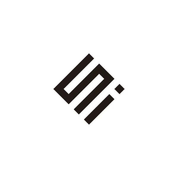List Kwadratowy Symbol Geometryczny Prosty Wektor Logo Ilustracja Stockowa