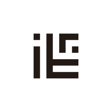 Harfi kare geometrik sembol basit logo vektörü