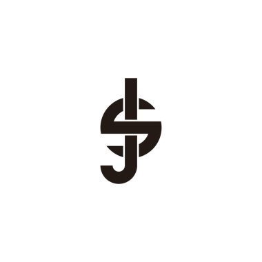 Harf J 'ler geometrik sembolü basit logo vektörü