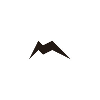 Letter M mountain geometric symbol simple logo vector