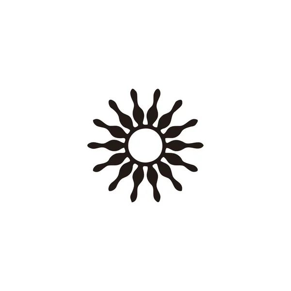 Słońce Unikalny Symbol Geometryczny Prosty Wektor Logo — Wektor stockowy