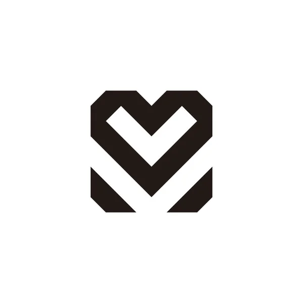 Letter Heart Square Geometric Symbol Simple Logo Vector — Vector de stock