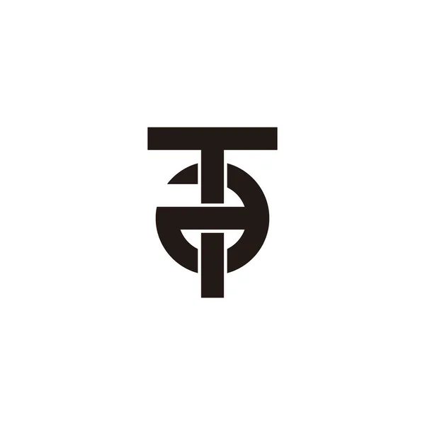 Harf Daire Kare Geometrik Sembol Basit Logo Vektörü — Stok Vektör