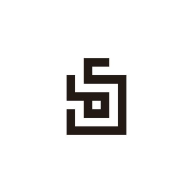 Harf dS pil, kare geometrik sembol basit logo vektörü