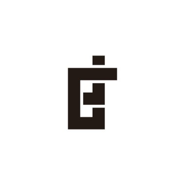 Letter Gj square geometric symbol simple logo vector