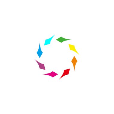 Oklar, yuvarlak, şekil, renkli geometrik sembol basit logo vektörü