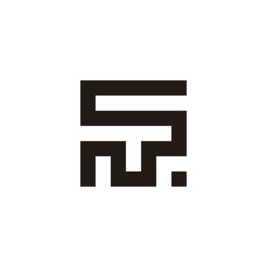 NTS kare geometrik sembolü basit logo vektörü