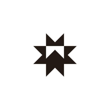 Harf w kurdelesi, geometrik sembol basit logo vektörü