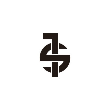 1 numaralı harf s, kare daire geometrik sembol basit logo vektörü