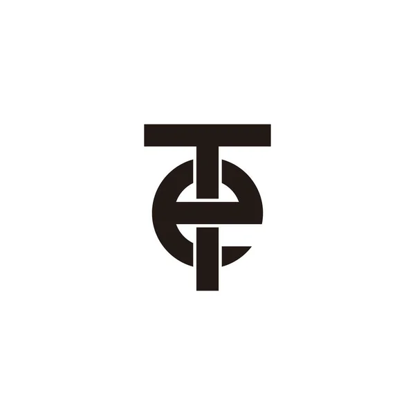 Lettera Cerchio Quadrato Simbolo Geometrico Semplice Logo Vettoriale — Vettoriale Stock