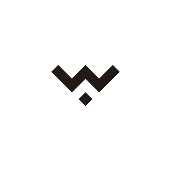 Harfi Taç Kare Geometrik Sembol Basit Logo Vektörü — Stok Vektör