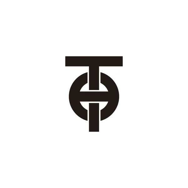 Huruf Dan Lingkaran Persegi Simbol Geometris Vektor Logo Sederhana - Stok Vektor