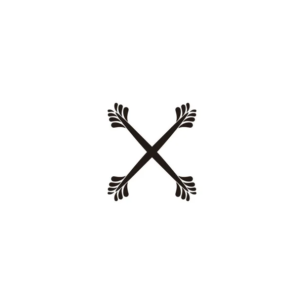Letra Árboles Símbolo Geométrico Simple Logo Vector — Vector de stock