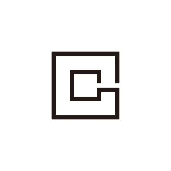 C harfi kare, doğrusal geometrik sembol basit logo vektörü