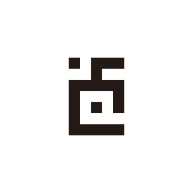 E ve Q kare geometrik sembolü basit logo vektörü