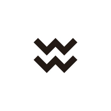 Ww zig zag geometrik sembolü basit logo vektörü