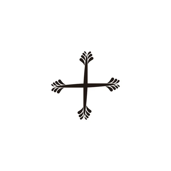 Além Disso Árvores Símbolo Geométrico Vetor Logotipo Simples — Vetor de Stock