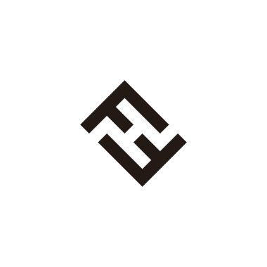 Harf Fy kare geometrik sembol basit logo vektörü