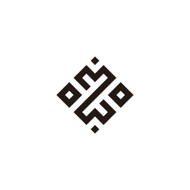 2 numara, kareler, arkaplan geometrik sembolü basit logo vektörü