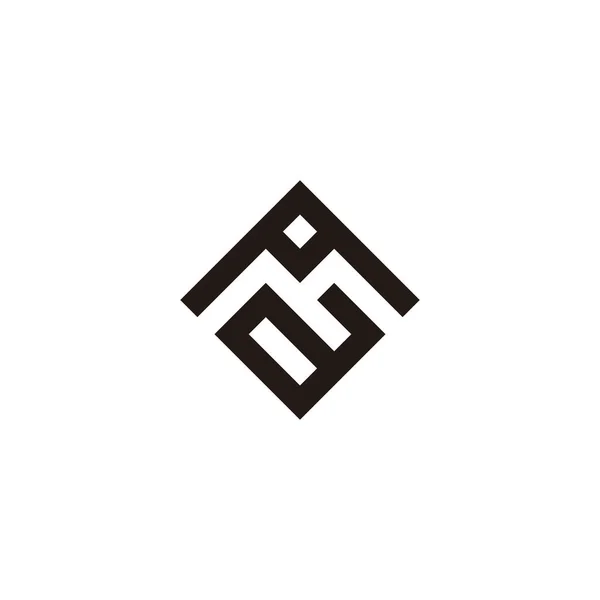 Letter Vierkant Elegant Geometrisch Symbool Eenvoudige Logo Vector — Stockvector