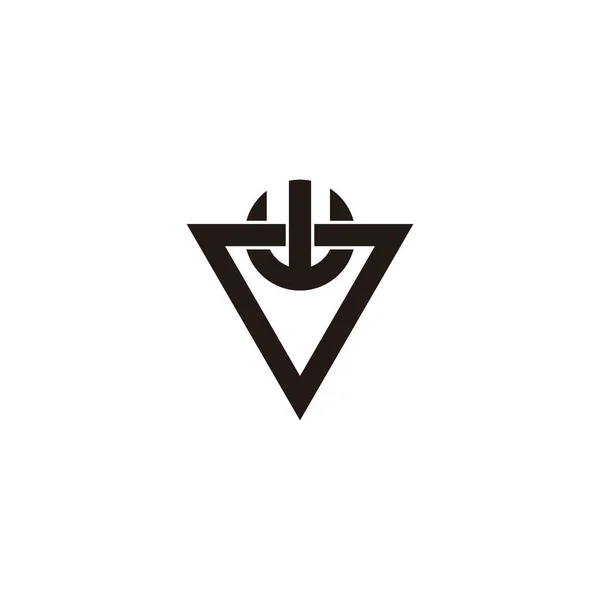 Треугольник Буквы Геометрический Символ Круга Простой Вектор Логотипа — стоковый вектор