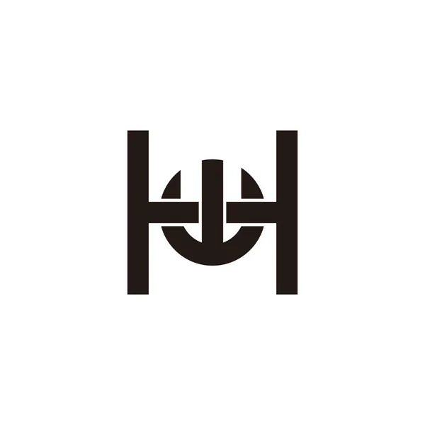 Letra Círculo Cuadrado Geométrico Símbolo Simple Logotipo Vector — Vector de stock