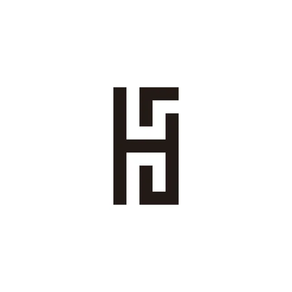 手紙Hgラウンド 正方形幾何学シンボル シンプルなロゴベクター — ストックベクタ