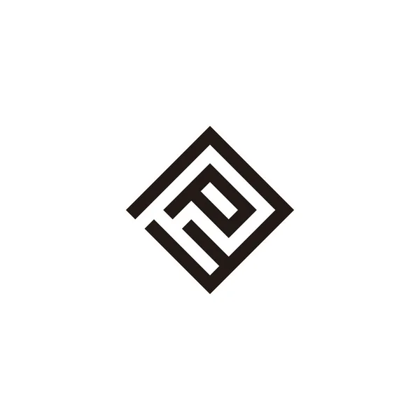手紙P番号 3平方 エレガントな幾何学的シンボル シンプルなロゴベクター — ストックベクタ