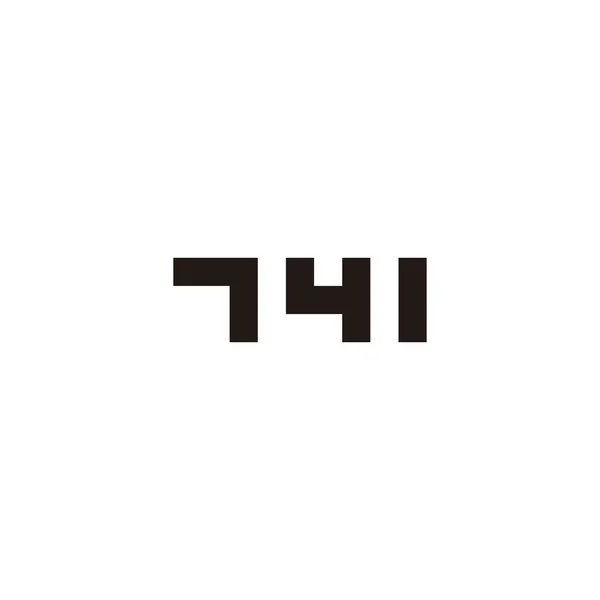 Nummer 741 Vierkante Geometrische Symbool Eenvoudige Logo Vector — Stockvector
