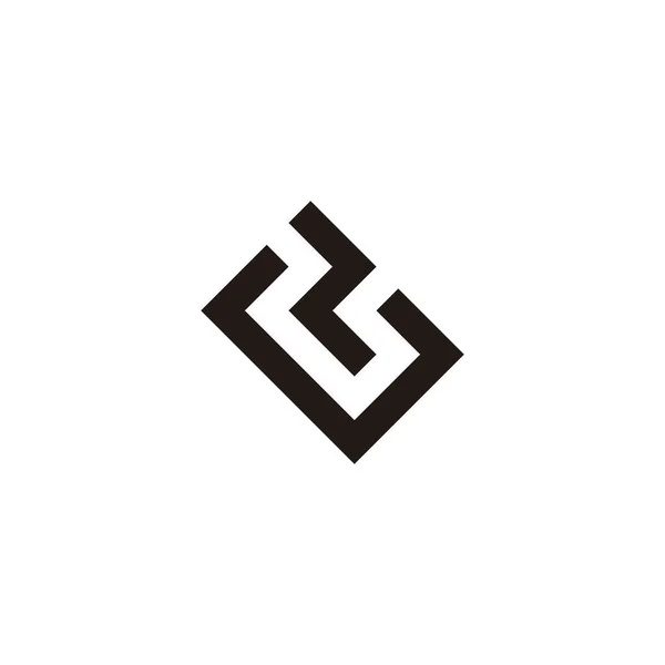Brev Fyrkantig Geometrisk Symbol Enkel Logotyp Vektor Stockvektor